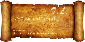 Tálos László névjegykártya
