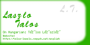 laszlo talos business card
